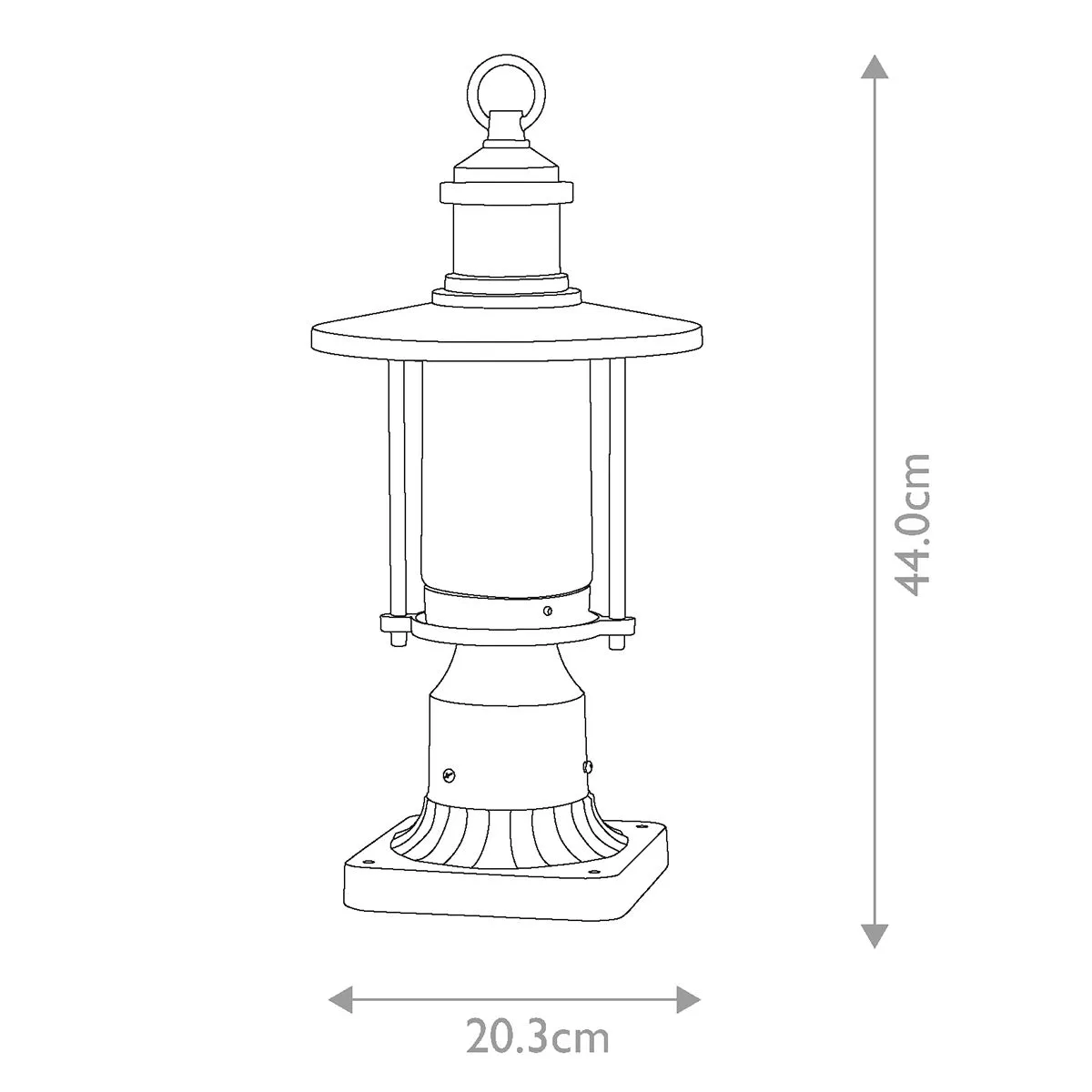 Riverwood 8" Pedestal Lantern | Weathered Zinc