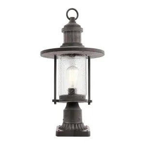 Riverwood 8" Pedestal Lantern | Weathered Zinc