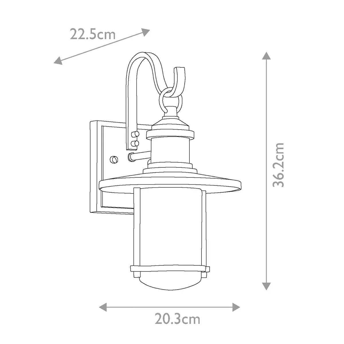 Riverwood Medium Wall Lantern | Weathered Zinc