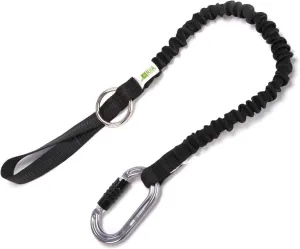 RNA Raider Chainsaw Lanyard with Carabiner - Black, Heavy-Duty Built-in Bungee Cord, Arborist Gear