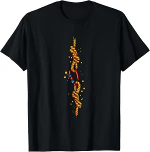 Robe With Harken Carabiner Sports Climbing Rope Climbing T-Shirt