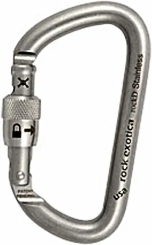 Rock Exotica rockD Stainless Screw-Lock Carabiner C2SS