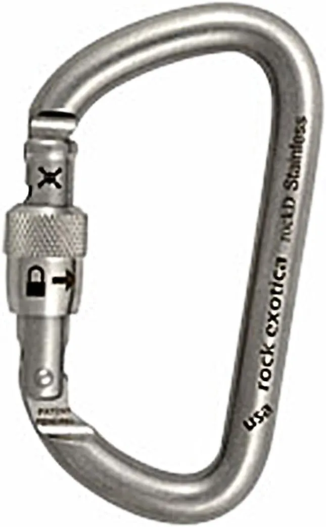 Rock Exotica rockD Stainless Screw-Lock Carabiner C2SS