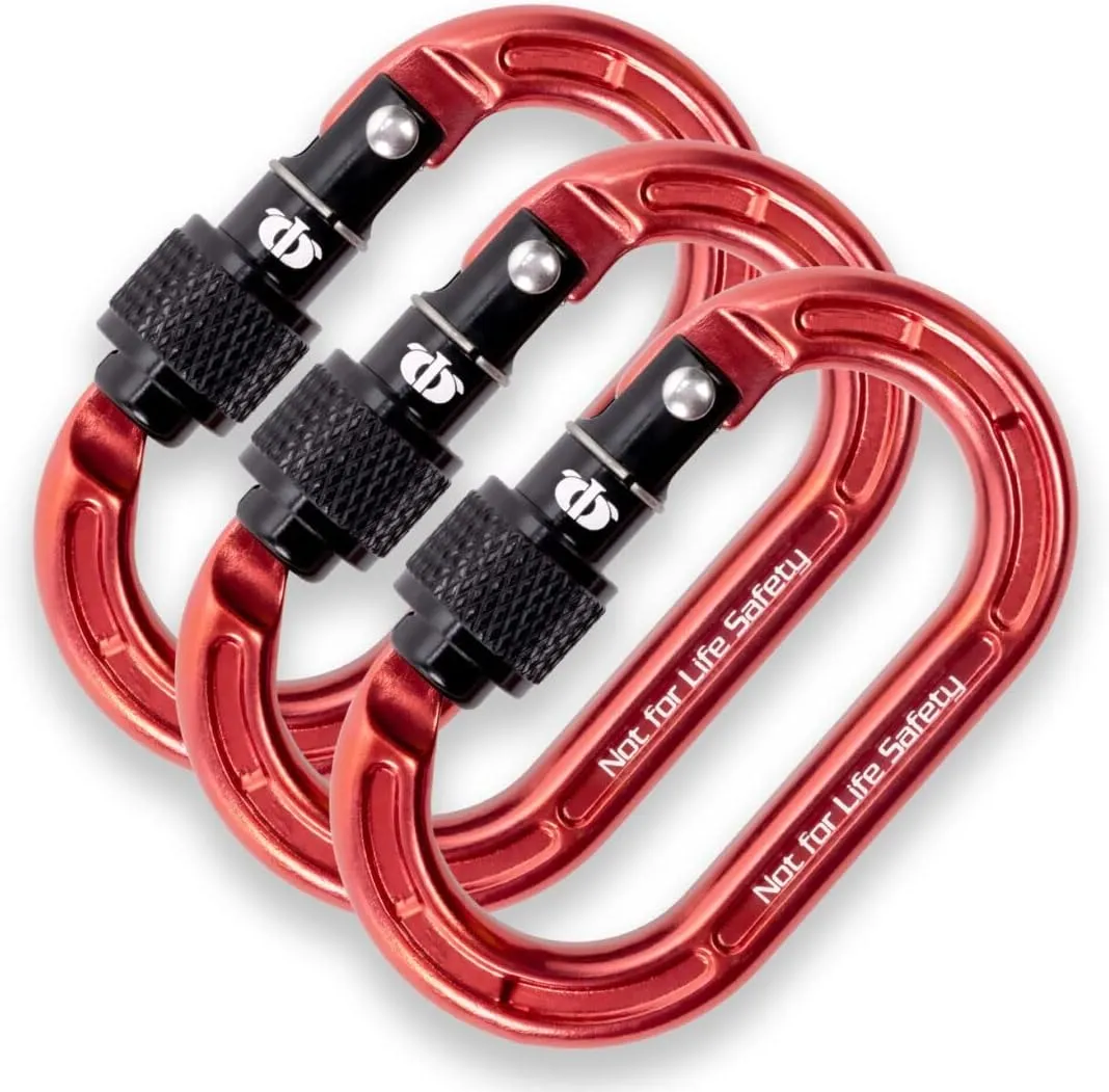 Rock-N-Rescue Omega Pacific Micro Raider Aluminum Keylock Screw-Lok 3-Pack | Compact, Durable Carabiners for Outdoor Gear | Climbers, Hikers, Outdoor Enthusiasts