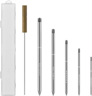 Rope Splicing Tool Kit, Rope Splicing FID Kit for Double Braid Eye Line,Stainless Steel Line Braiding Set Tool Include 5 Sizes (0.16-0.47") Fids and 1pcs Pusher(Silver)