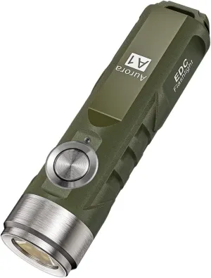 RovyVon A1 Gen 4 Rechargeable EDC Flashlight 650 Lumens Super Bright Outdoor Mini Keychain Flashlights for Everyday Carry, Camping, Thanksgiving (Military Green)