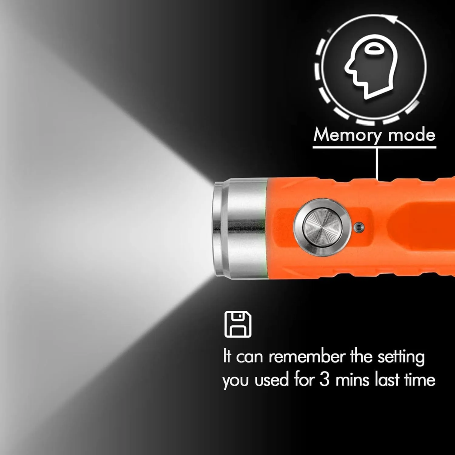 RovyVon A1 USB C Rechargeable Keychain Flashlight 650 Lumens Super Bright Outdoor Mini Keychain EDC Flashlights for Everyday Carry, Camping, Thanksgiving(Orange)
