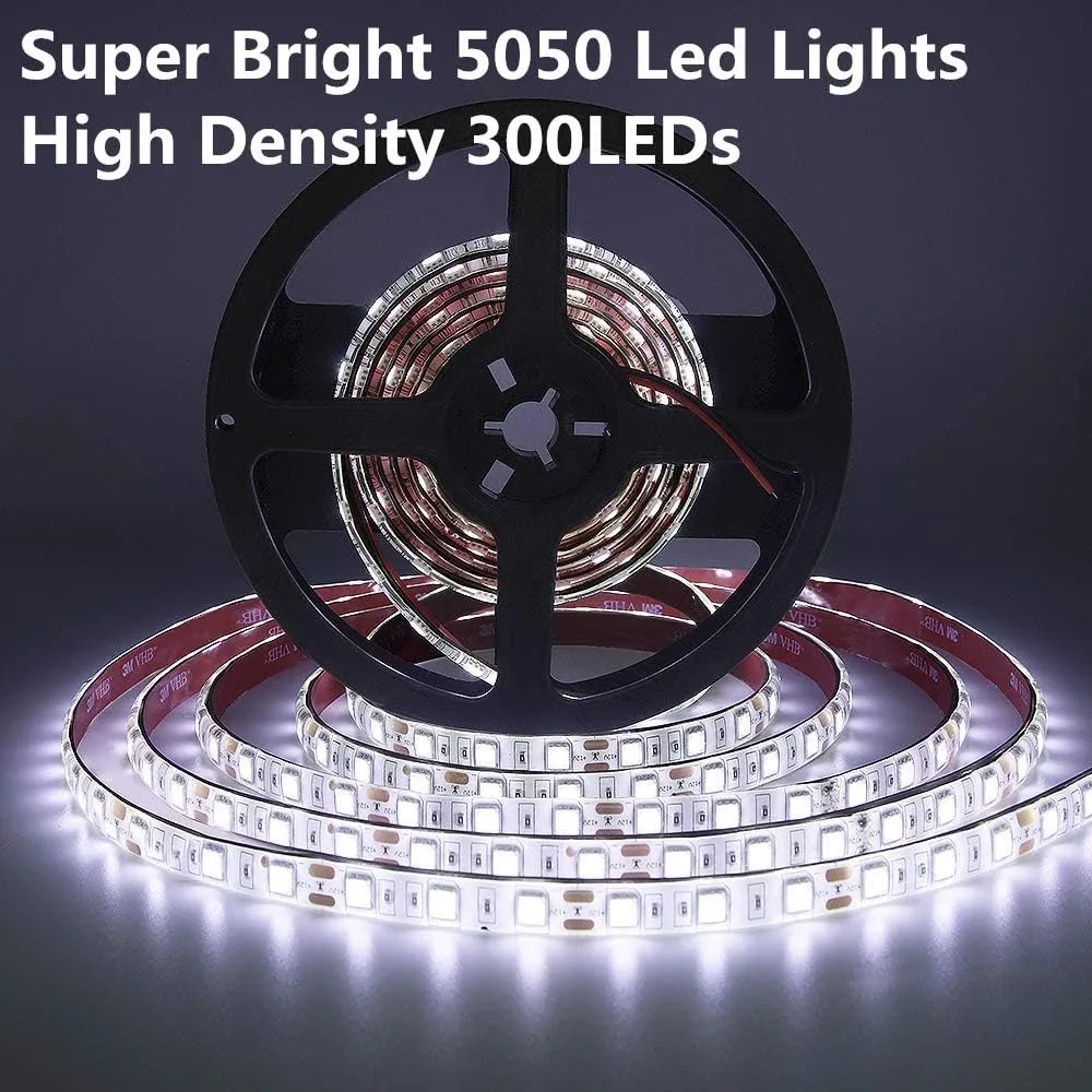 RV Awning Lights, 12V 16.4FT White Camping Awning Lights, Motorhome Travel Trailer Food Trucks Van Waterproof Canopy Led Strip Lighting, RV Exterior Underglow Light