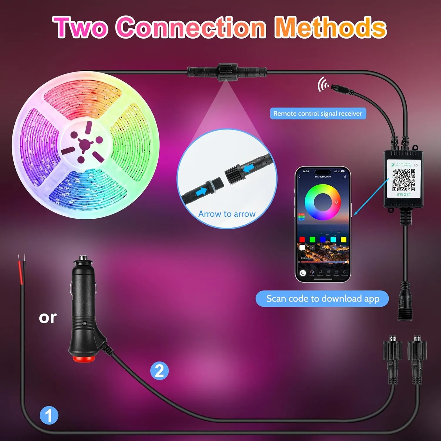 RV Awning Lights, 20ft 12V LED Light Strip with Remote and App Control, Waterproof RGB RV Exterior Light for Motorhome Camper Travel Trailers Food Trucks, RV Outdoor Lights