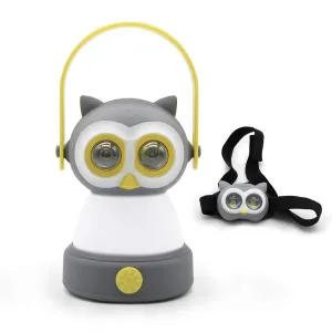 Rynx | Outdoor Equipment LED Camping Lamp & Headlamp Set For Kids, Fant.Lux Battery Powered Night Light For Emergency, Hurricane, Lightweight Tent Lamp - Owl (Owl Set)