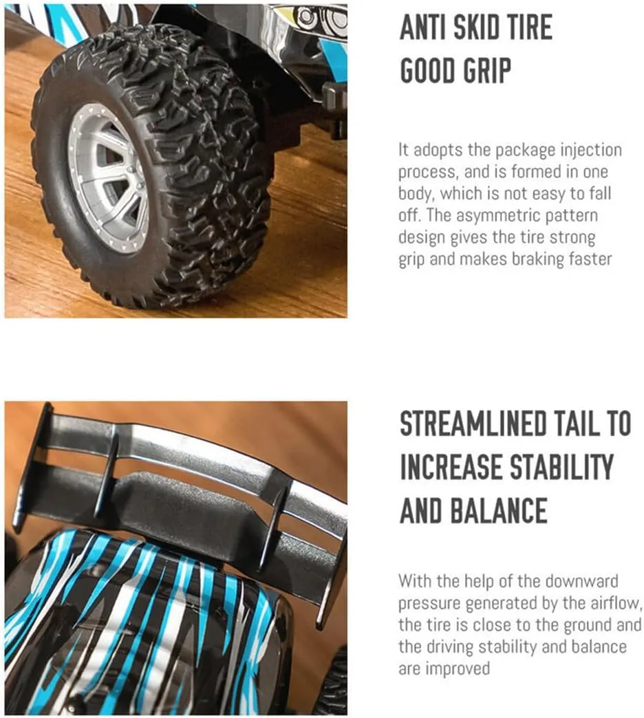 S658 1/32 Scale Off-Road RC Drift Car, 2.4Ghz 4WD Full Proportional Electric RC Off-Road Car with Lights Kit, Surprising Present for Hobbyists - RTR