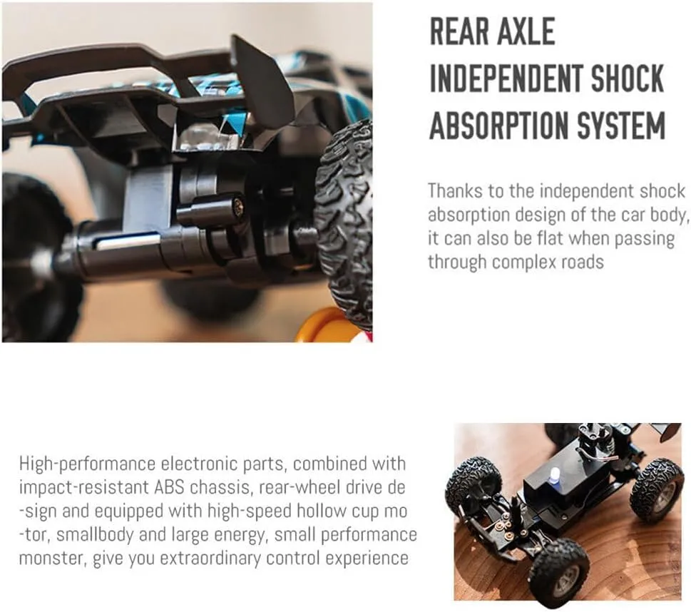 S658 1/32 Scale Off-Road RC Drift Car, 2.4Ghz 4WD Full Proportional Electric RC Off-Road Car with Lights Kit, Surprising Present for Hobbyists - RTR
