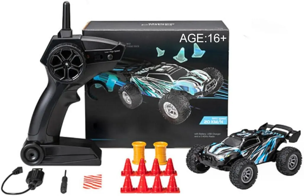 S658 1/32 Scale Off-Road RC Drift Car, 2.4Ghz 4WD Full Proportional Electric RC Off-Road Car with Lights Kit, Surprising Present for Hobbyists - RTR