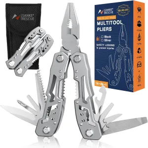 SANKE RESCUE 14-in-1 Multi-Tool Folding Knife and Pliers for Camping and Survival