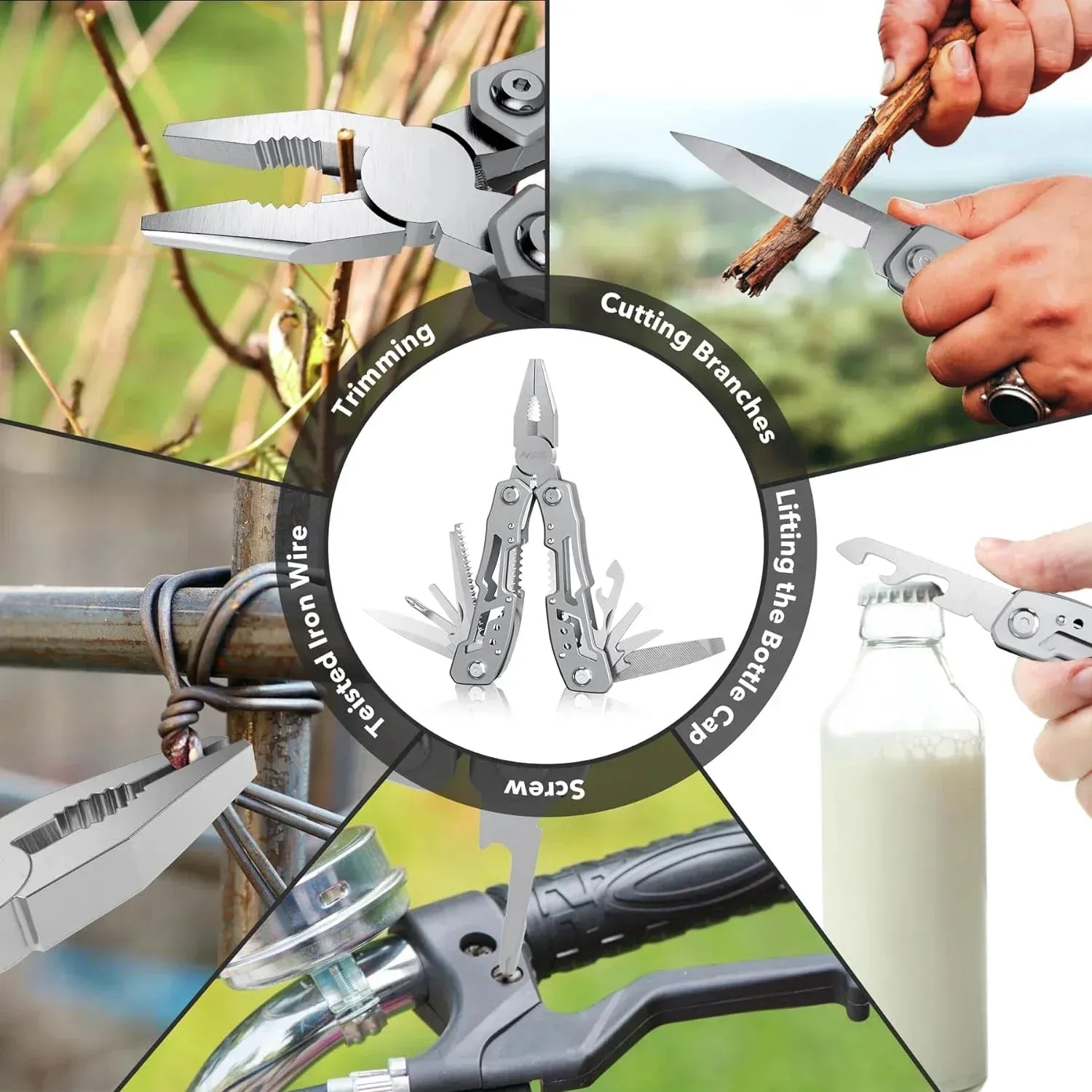 SANKE RESCUE 14-in-1 Multi-Tool Folding Knife and Pliers for Camping and Survival