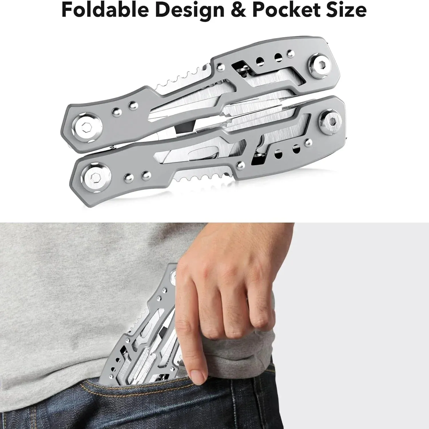 SANKE RESCUE 14-in-1 Multi-Tool Folding Knife and Pliers for Camping and Survival
