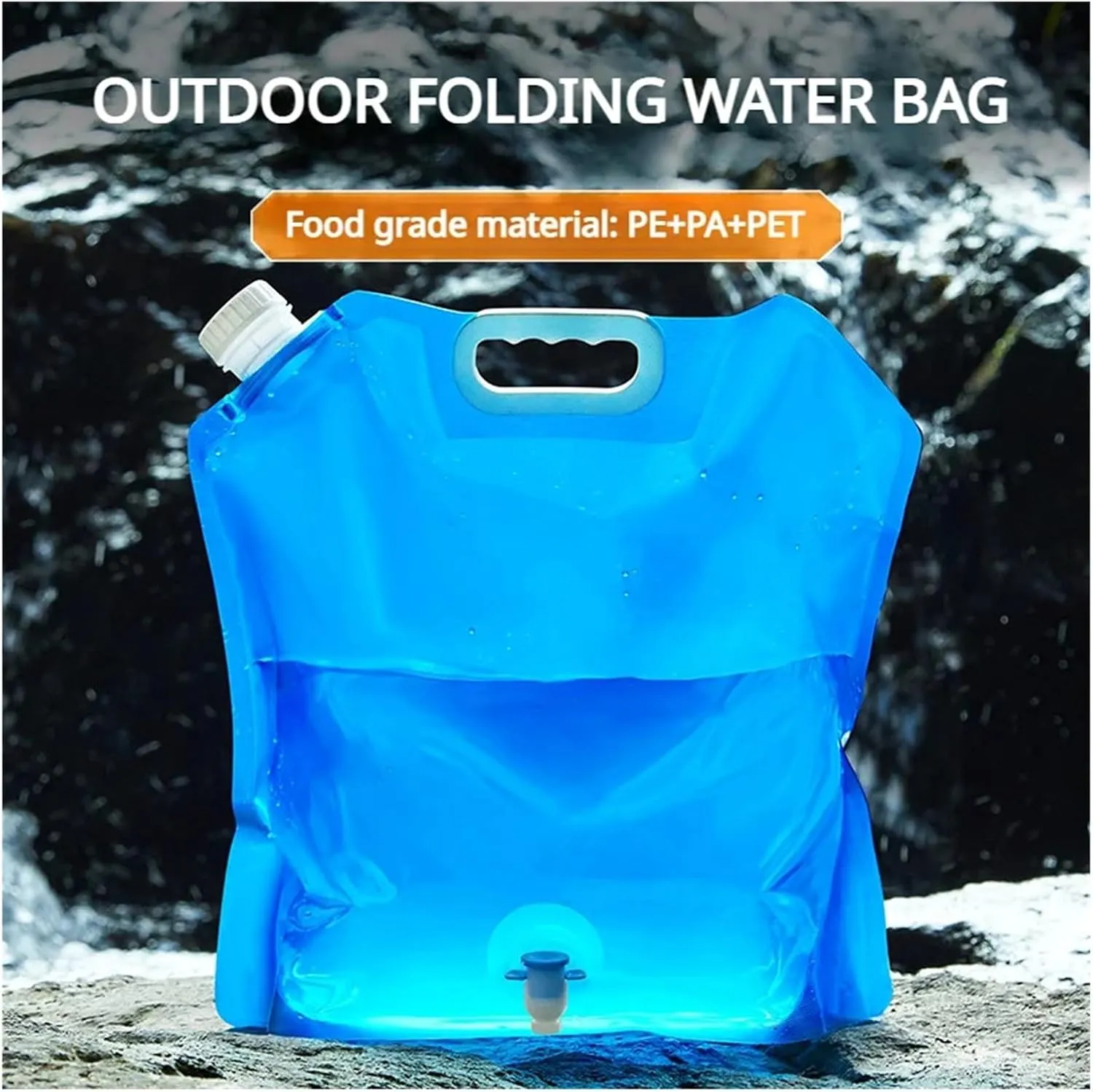 SBTRKT 5/10L Portable Camping Water Bag Foldable Large Water Container Outdoor 10 Liter Water Pouches Collapsible Water Storage Bucket (Color : 5L Transparent)