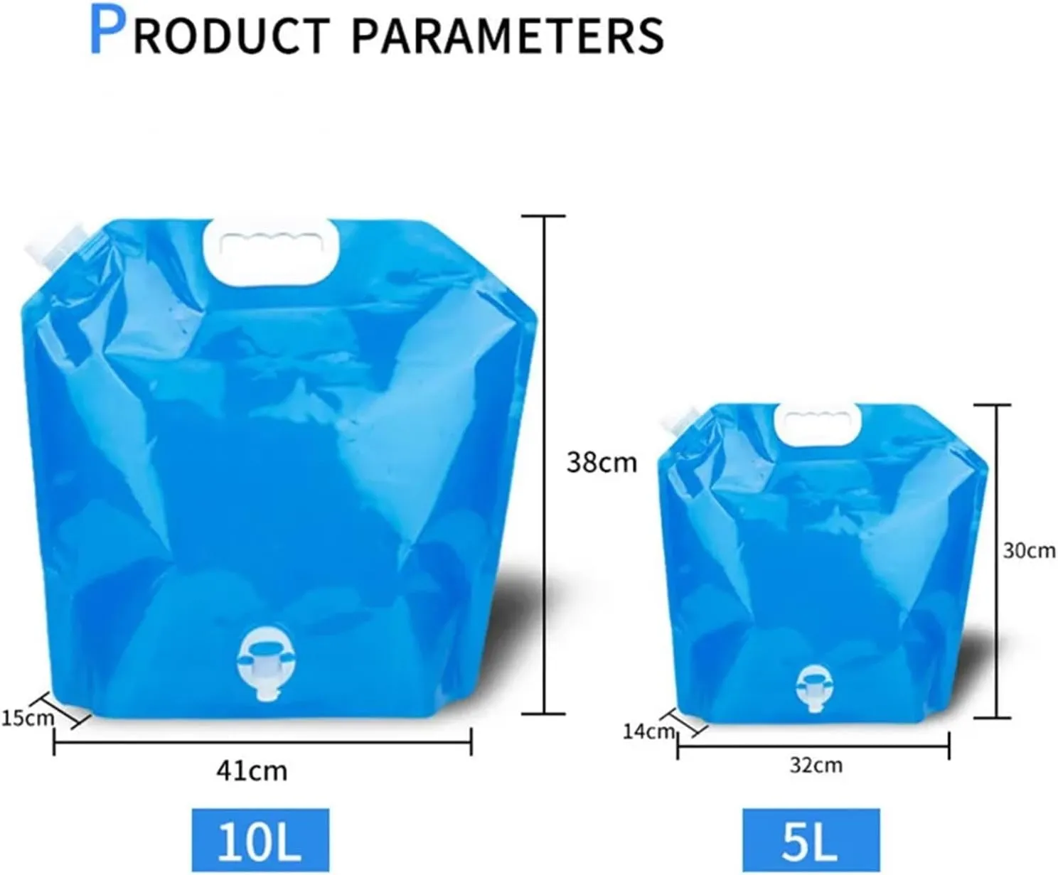 SBTRKT 5/10L Portable Camping Water Bag Foldable Large Water Container Outdoor 10 Liter Water Pouches Collapsible Water Storage Bucket (Color : 5L Transparent)