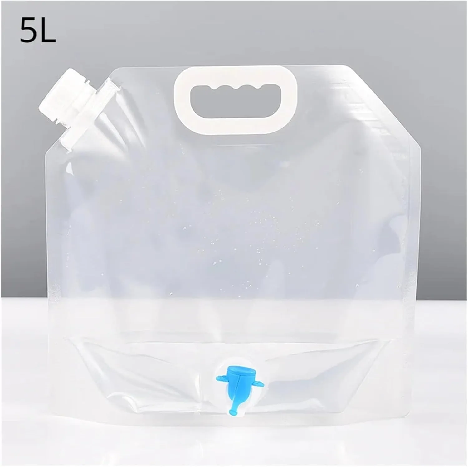 SBTRKT 5/10L Portable Camping Water Bag Foldable Large Water Container Outdoor 10 Liter Water Pouches Collapsible Water Storage Bucket (Color : 5L Transparent)
