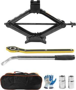 Scissor Jack Lift - 2 Ton Car Tire Jack Tool, Universal Emergency Kit with Lug Wrench, Portable Tire Changing Kit for Car, Truck, SUV