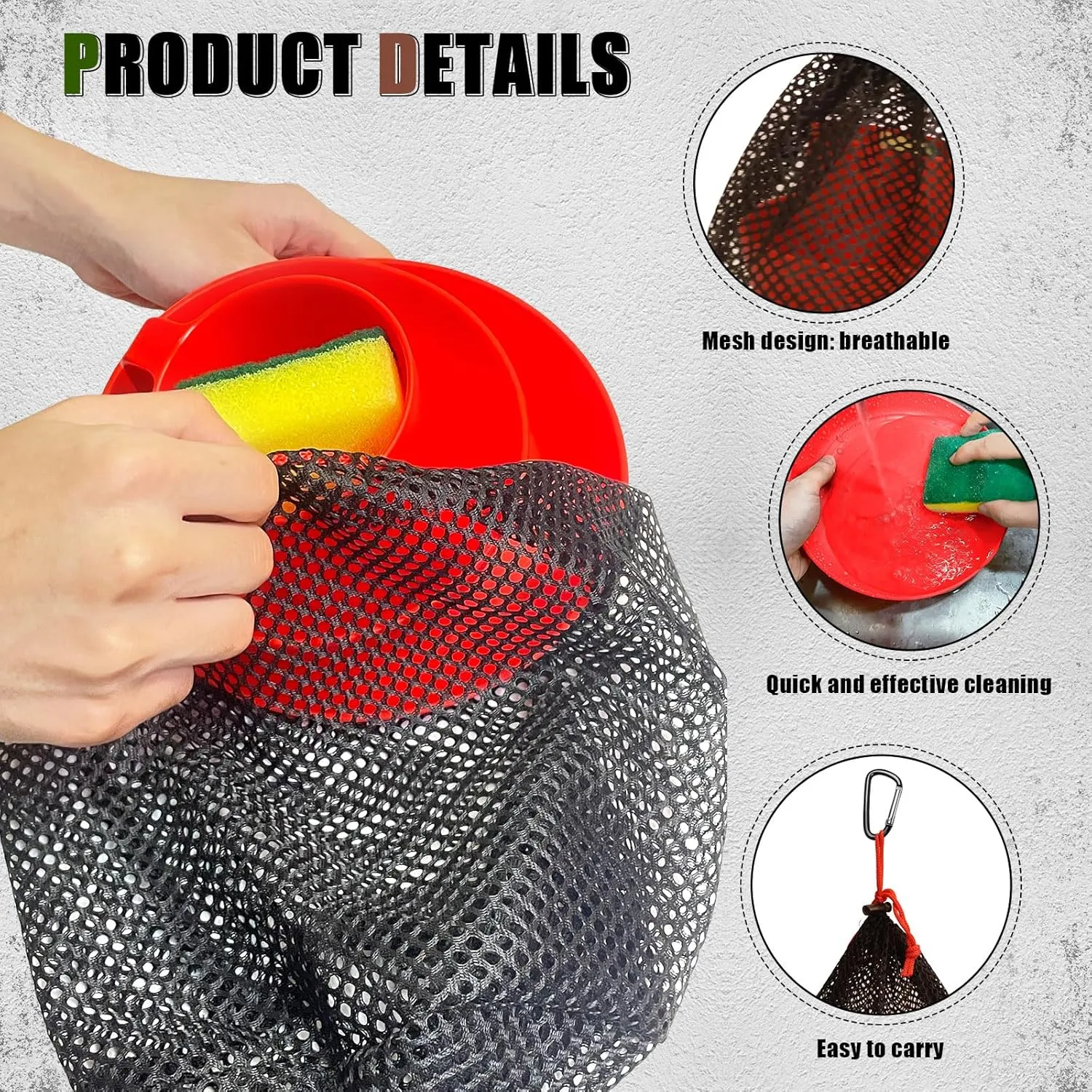 Scout Camping Mess Kit for 1 Person Boy Scout Dishes Set Girl Scout Mess Kit with Mesh Bag Reusable Light Weight Eating Utensils Plastic Camping Cutlery Set for Travel Camp