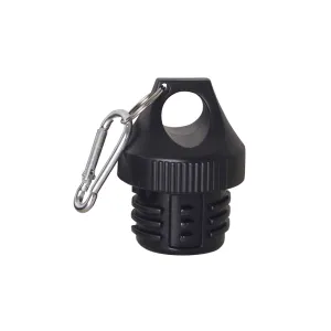 Screw cap for thermos bottle with carabiner clip