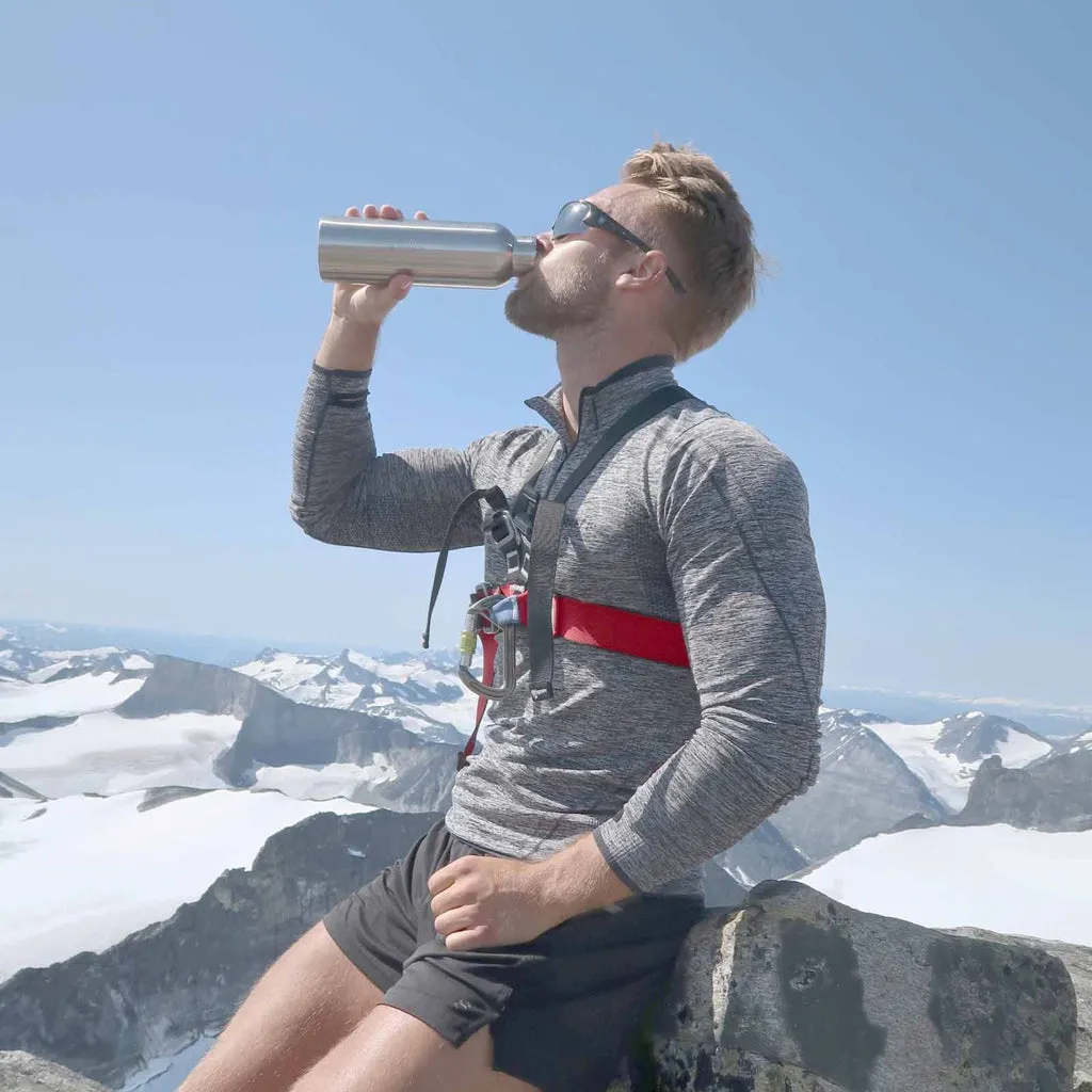 Screw cap for thermos bottle with carabiner clip