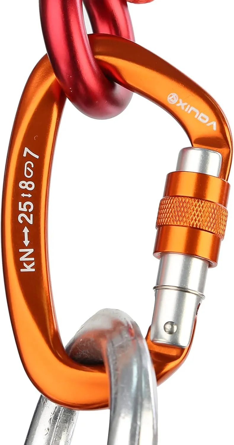 Screwgate Locking Carabiner Clip - Professional Rock Climbing Carabiner Screw Lock,Heavy Duty Carabiners for Climbing,Mountaineer,Hammock,Camping,Outdoor Equipment
