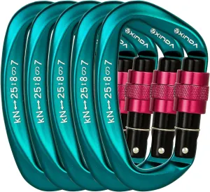 Screwgate Locking Carabiner Clip - Professional Rock Climbing Carabiner Screw Lock,Heavy Duty Carabiners for Climbing,Mountaineer,Hammock,Camping,Outdoor Equipment