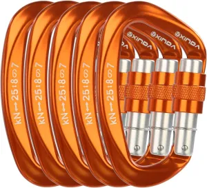 Screwgate Locking Carabiner Clip - Professional Rock Climbing Carabiner Screw Lock,Heavy Duty Carabiners for Climbing,Mountaineer,Hammock,Camping,Outdoor Equipment
