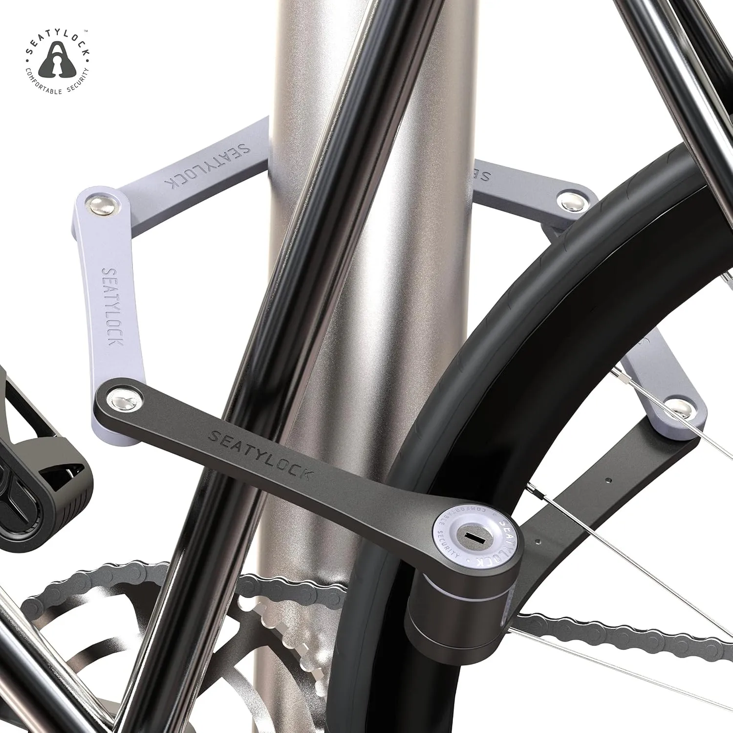 Seatylock FoldyLock Compact Folding Bike Lock - Award Winning Patented Lightweight High Security Bicycle Lock - Heavy Duty Anti Theft Smart Secure Guard with Keys & Case for Bikes or Scooters