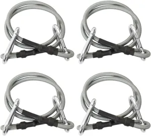 Secure Your Gear with Weather-Resistant Ropes and Carabiner Set, 4 Durable Pieces for Tarpaulins and Awnings, Black and Silver