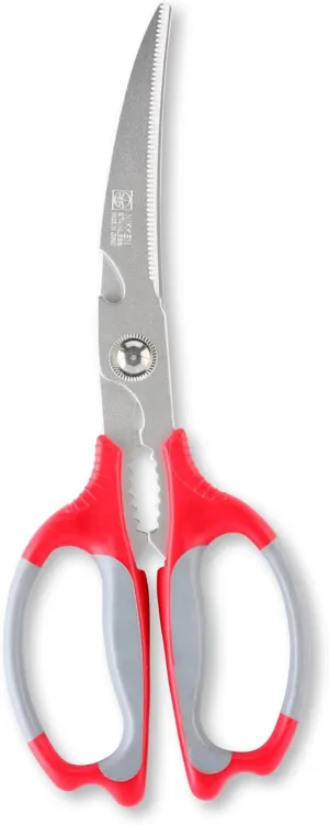 Seki Japan Kitchen Shears MATE, Stainless Steel Multi-Function Kitchen Scissors, Soft Grip, Long & Curve Blade