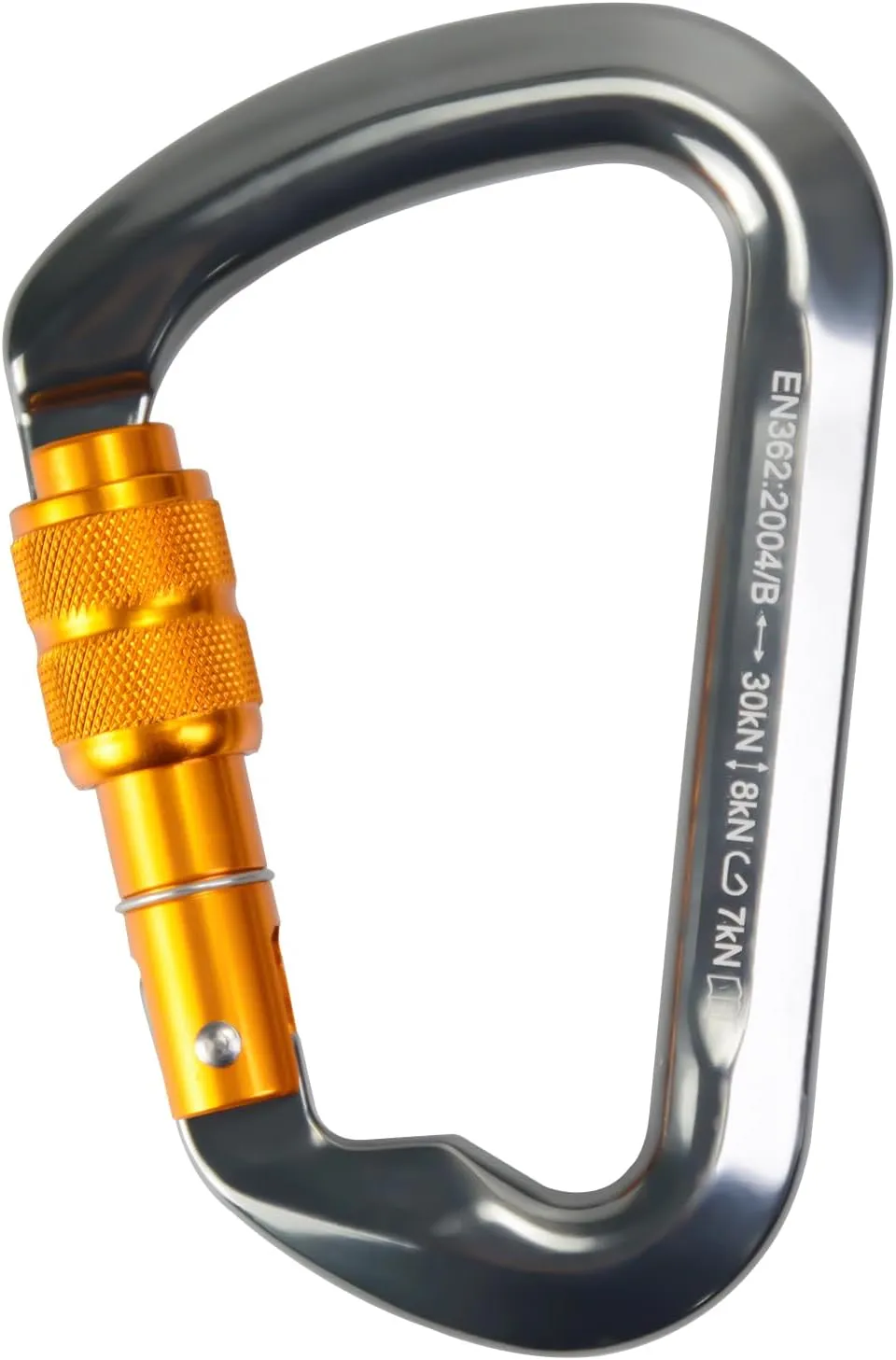 SEPEAK UIAA 30kN Locking Climbing Carabiner, Professional Heavy Duty Screwgate Clip for Outdoor Climbing, Mountaineering, Rappelling, Camping, Hiking, Swing,Large D Carabiner Hook/6744lb