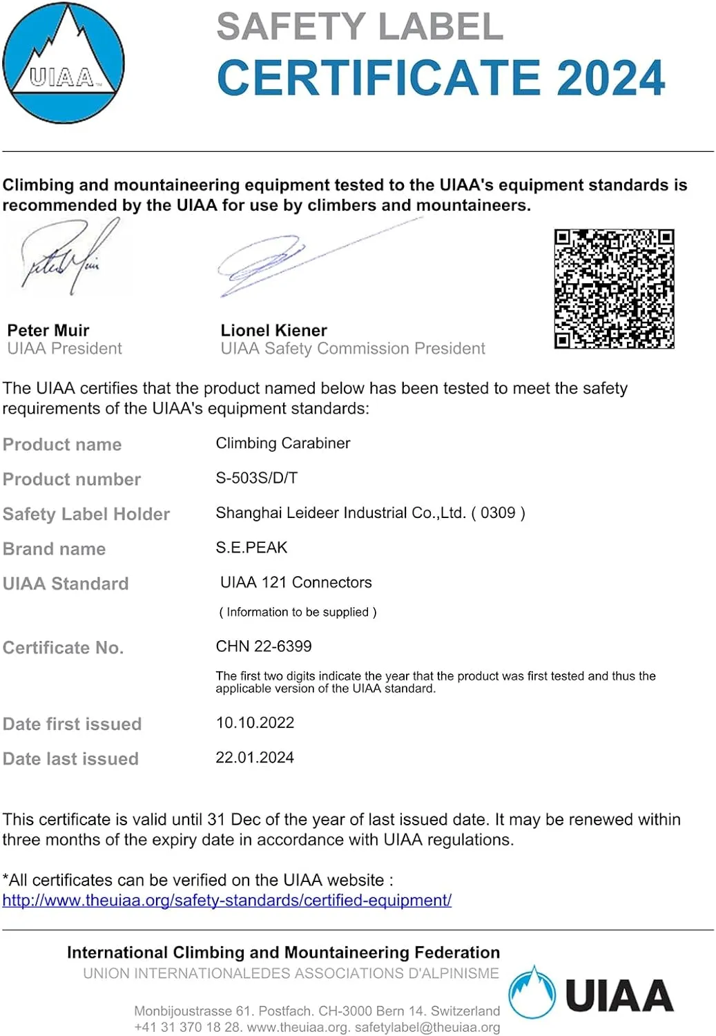 SEPEAK UIAA 30kN Locking Climbing Carabiner, Professional Heavy Duty Screwgate Clip for Outdoor Climbing, Mountaineering, Rappelling, Camping, Hiking, Swing,Large D Carabiner Hook/6744lb