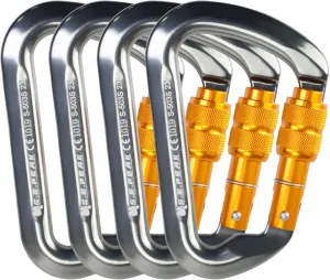 SEPEAK UIAA 30kN Locking Climbing Carabiner, Professional Heavy Duty Screwgate Clip for Outdoor Climbing, Mountaineering, Rappelling, Camping, Hiking, Swing,Large D Carabiner Hook/6744lb