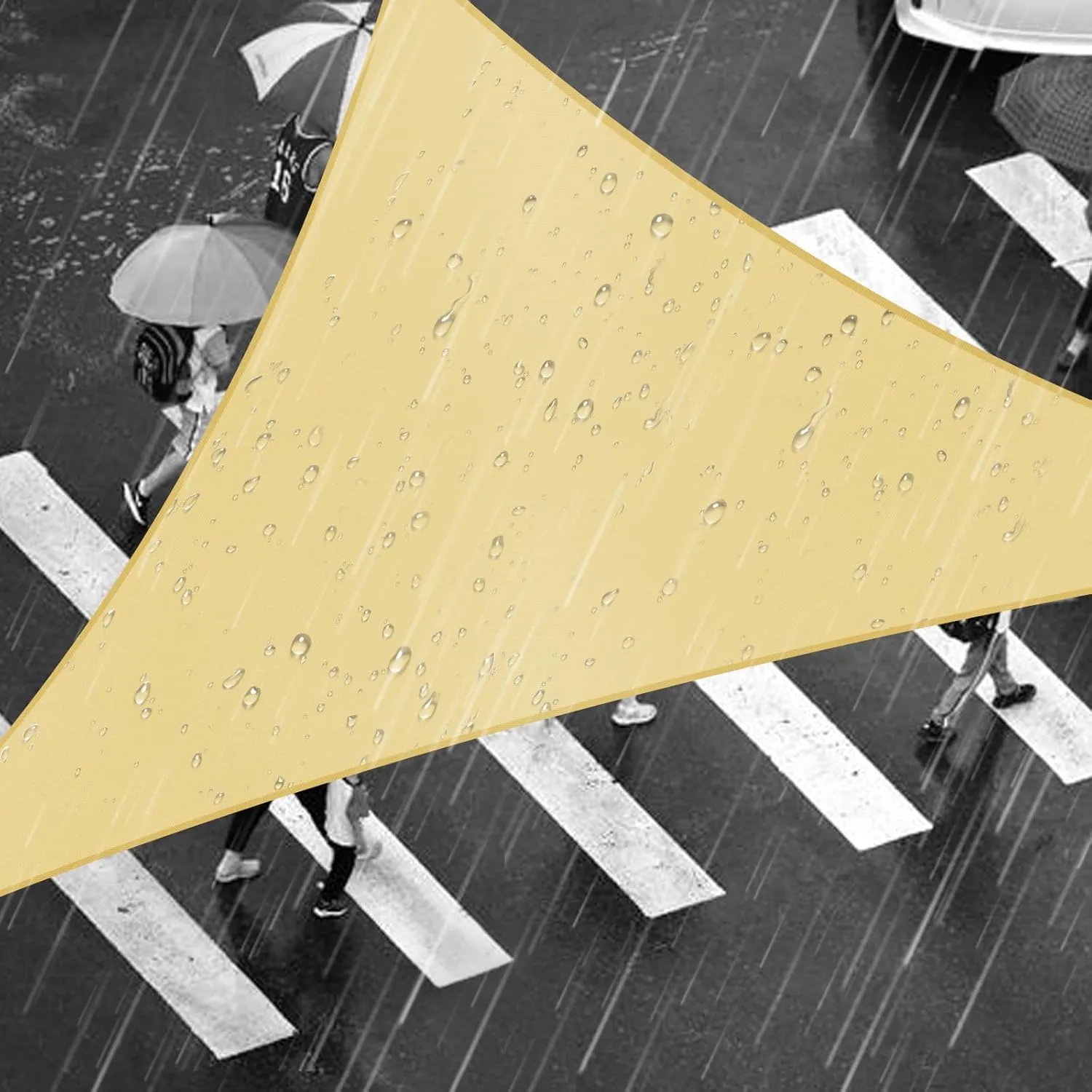 Shade&Beyond Waterproof Sun Shade, Triangle Shade Sail UV Block for Outdoor Activies Backyard Patio 16'x16'x16', Sand