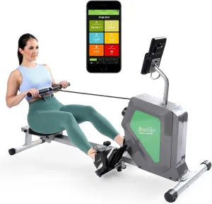 ShareVgo Smart Home Rowing Machine Bluetooth Compact Foldable Magnetic Rower with Fitness APP, Max Weight 285lbs Ergometer - SRM2000