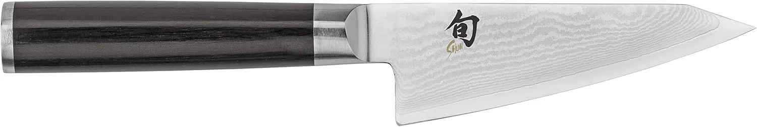 Shun Classic 4.5" Asian Multi-Prep Knife, Handcrafted Japanese Boning, Trimming and Utility Knife, VG-MAX Core with Damascus Stainless Steel Cladding, Pakkawood Handle