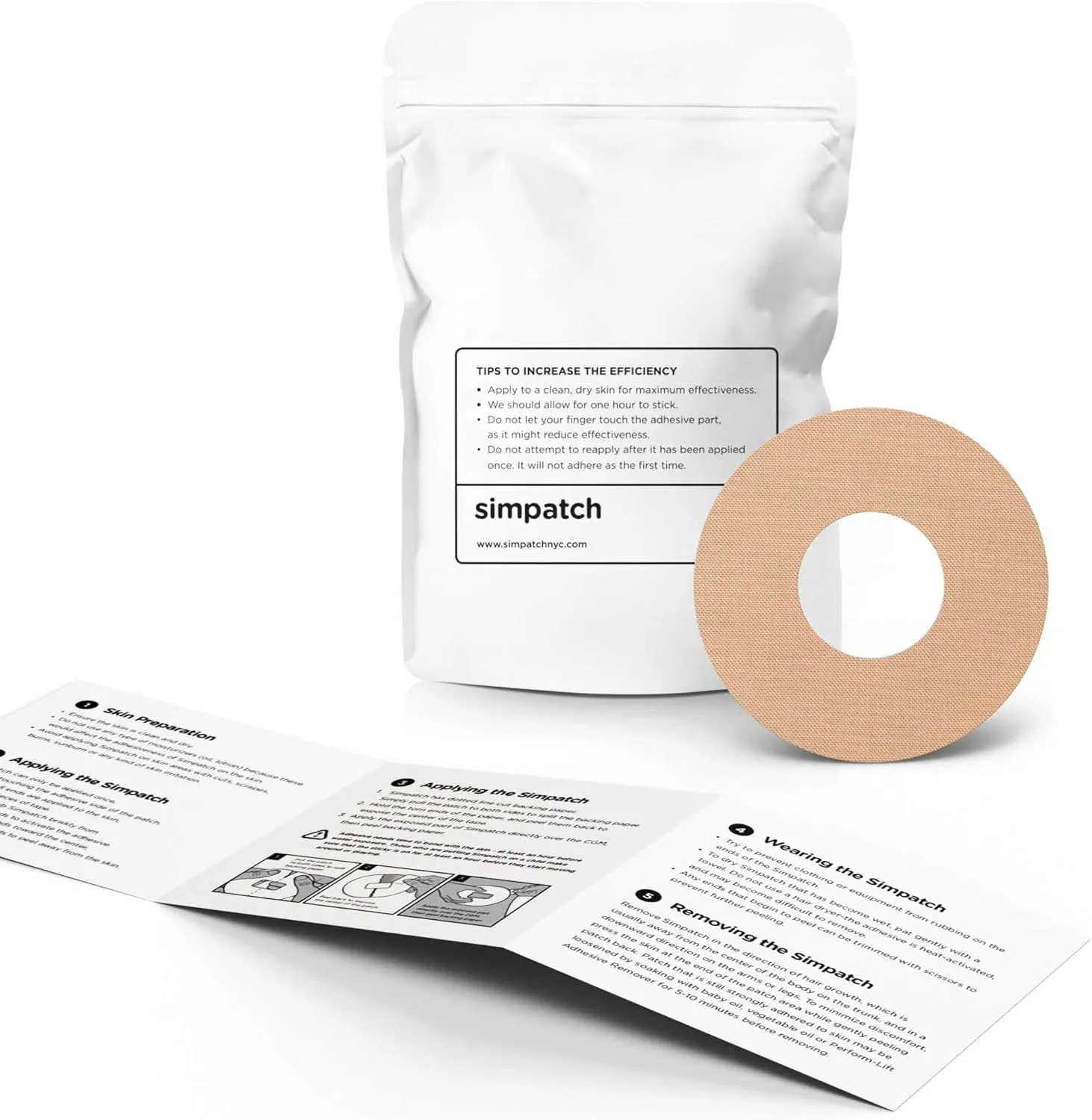 SIMPATCH Adhesive Patch - Pack of 30 - Multiple Colors Available (Beige)