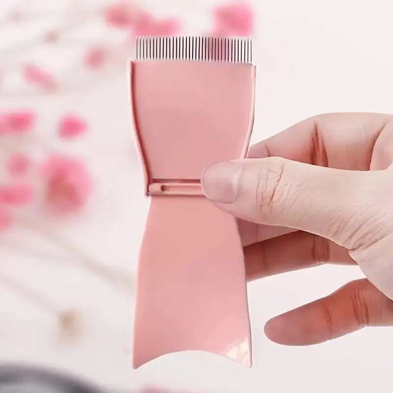 Single Foldable Steel Needle Eyelash Comb