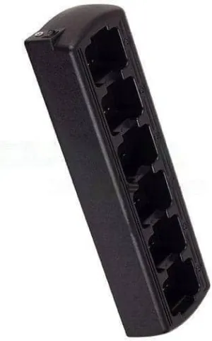 Six Bay Rapid Desk Charger for Motorola KEBT-082 Rechargeable Two Way Radio (Slim Design)
