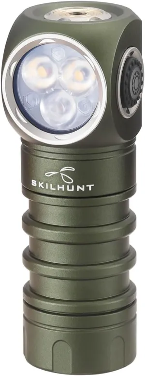 SKILHUNT H200 Mini Headlamp Flashlight,1000 lumens USB Magnetic Rechargeable LED Headlamp,Hands-Free Reliable Angle Ligh for Running Camping Hiking Caving (Green, H200 Mini 3000K High CRI)