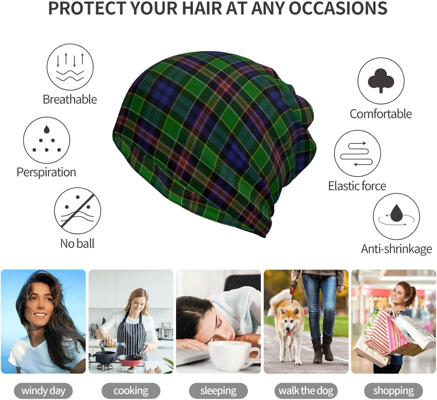 Slouchy Beanie for Men and Women, Multifunctional Beanie hat Multifunctional Scarf Running Beanie Hat