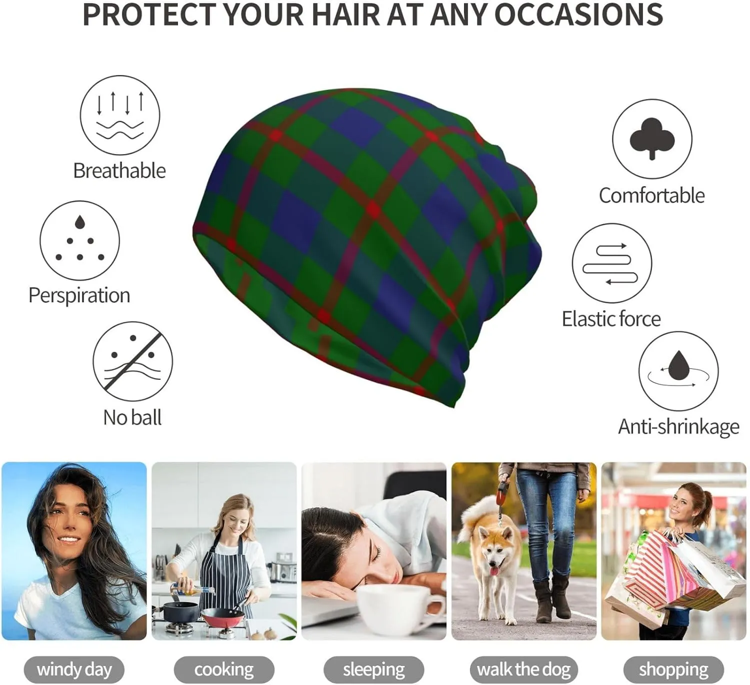 Slouchy Beanie for Men and Women, Multifunctional Beanie hat Multifunctional Scarf Running Beanie Hat