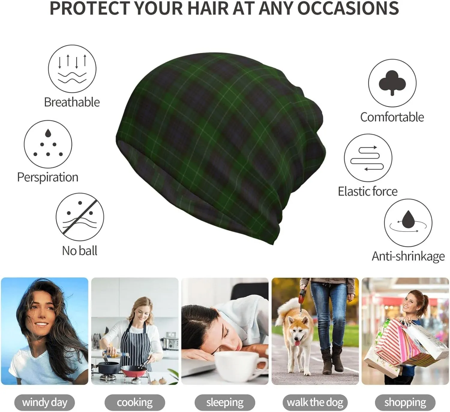 Slouchy Beanie for Men and Women, Multifunctional Beanie hat Multifunctional Scarf Running Beanie Hat