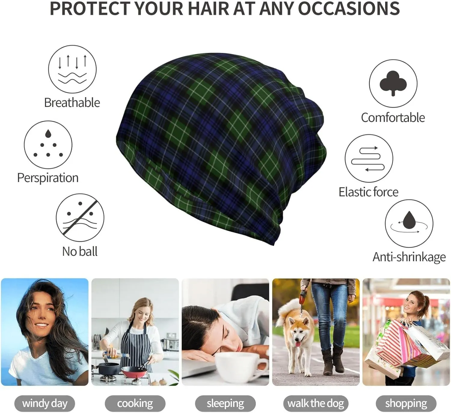 Slouchy Beanie for Men and Women, Multifunctional Beanie hat Multifunctional Scarf Running Beanie Hat
