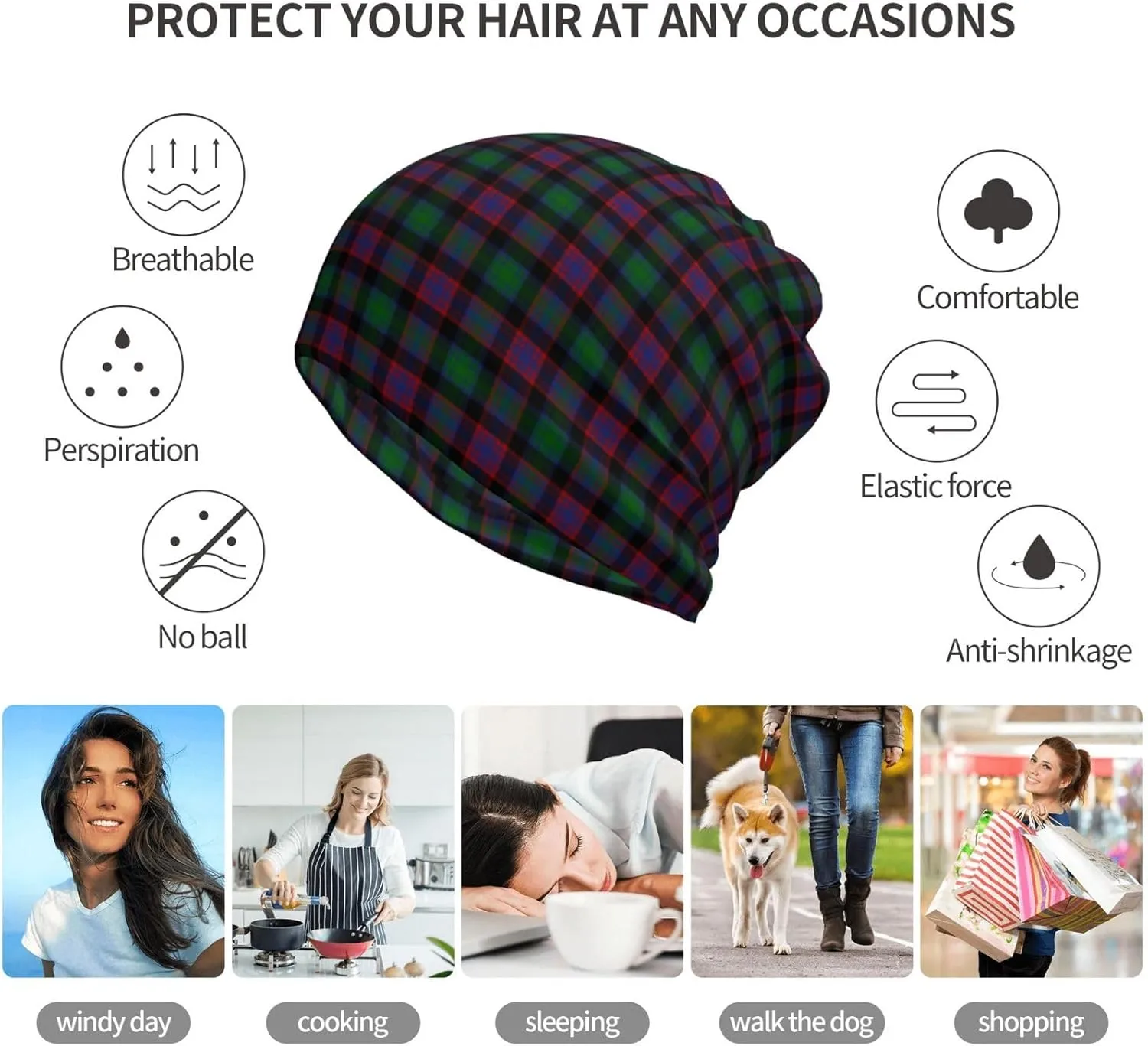 Slouchy Beanie for Men and Women, Multifunctional Beanie hat Multifunctional Scarf Running Beanie Hat