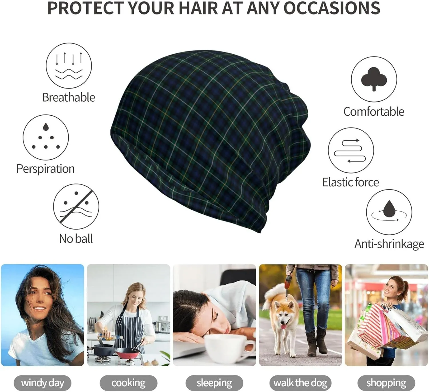 Slouchy Beanie for Men and Women, Multifunctional Beanie hat Multifunctional Scarf Running Beanie Hat