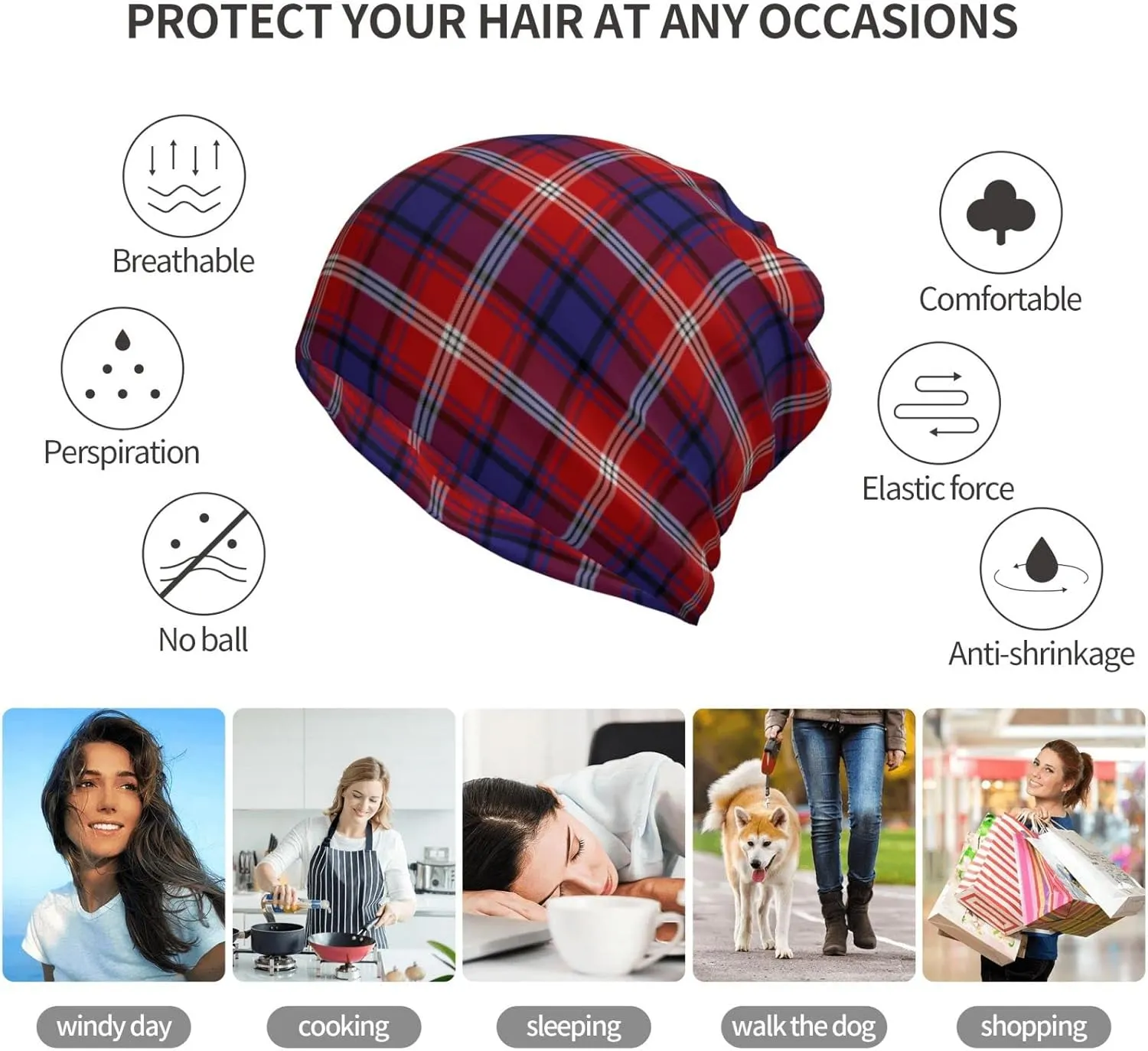 Slouchy Beanie for Men and Women, Multifunctional Beanie hat Multifunctional Scarf Running Beanie Hat